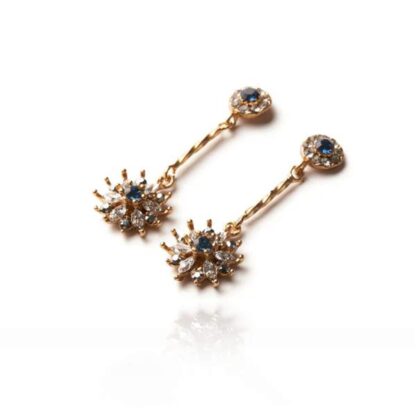 Pendientes fusion largo desmontable azul