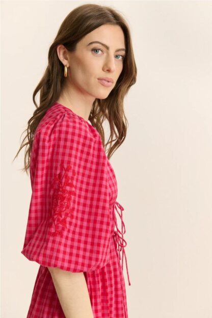 Vestido cuadro vichy rosa