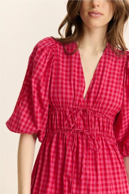 Vestido cuadro vichy rosa