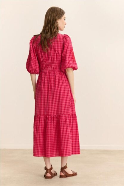 Vestido cuadro vichy rosa