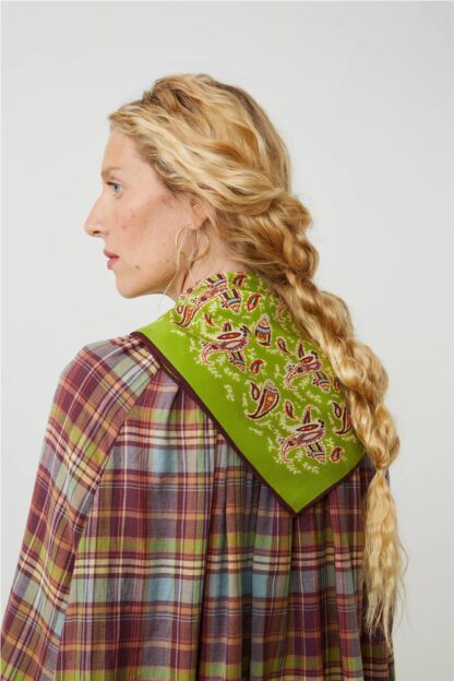 Pañuelo seda colibri VERDE