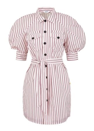 Vestido rayas mangas abullonadas