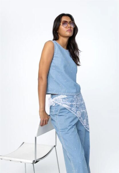 Pantalon denim fluido