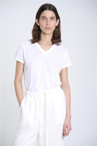 Camiseta escote en V manga corta BLANCO