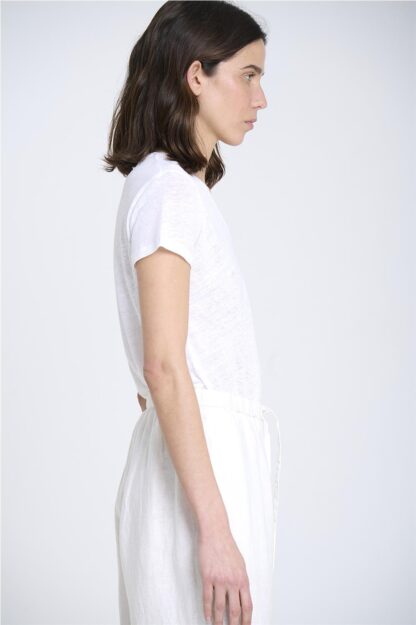Camiseta escote en V manga corta BLANCO