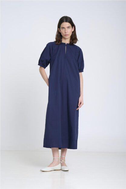 Vestido popelín manga corta