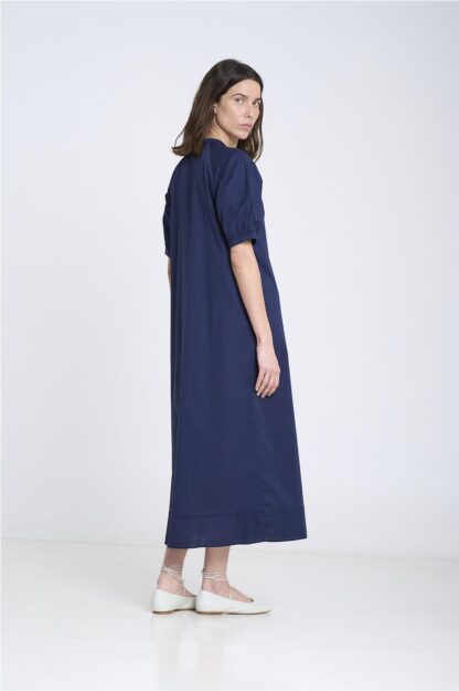 Vestido popelín manga corta