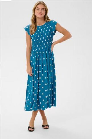 Vestido nido de abeja lunares