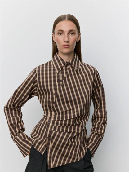 Camisa cuadros asimetrica