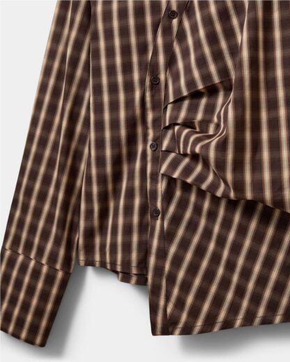 Camisa cuadros asimetrica