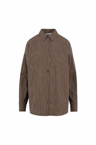Camisa rayas boxy chocolate
