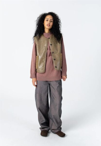 Chaleco reversible camel