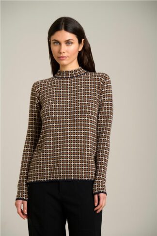 Jersey cuello perkins geometrico
