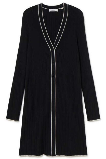 Chaqueta larga canalé GRIS